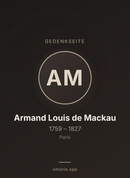 Gedenkportrait von Armand Louis de Mackau