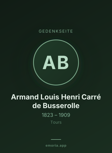 Gedenkportrait von Armand Louis Henri Carré de Busserolle