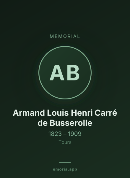 Memorial portrait of Armand Louis Henri Carré de Busserolle