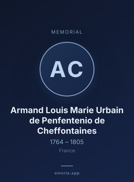 Memorial portrait of Armand Louis Marie Urbain de Penfentenio de Cheffontaines