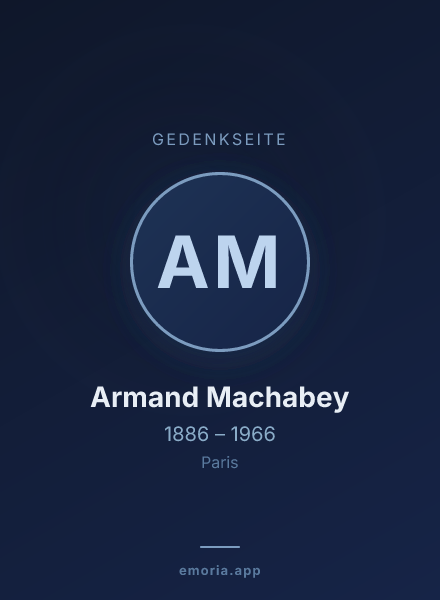 Gedenkportrait von Armand Machabey