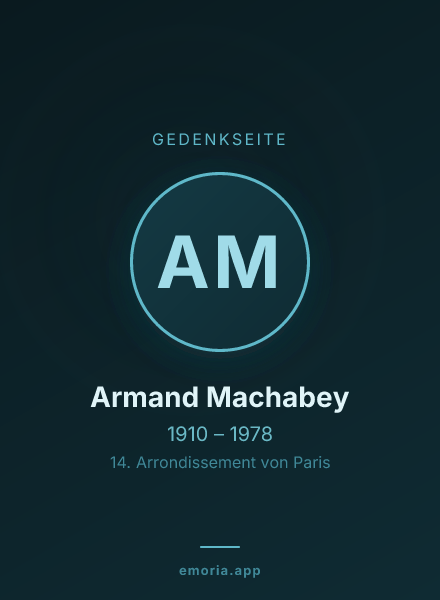 Gedenkportrait von Armand Machabey