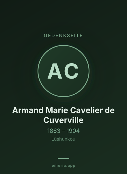 Gedenkportrait von Armand Marie Cavelier de Cuverville