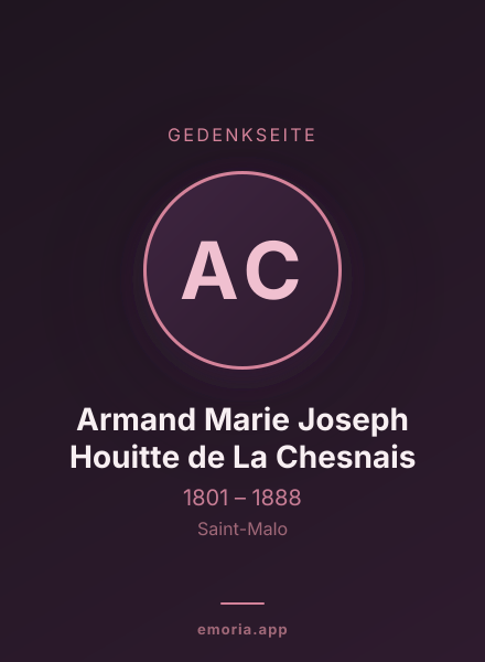 Gedenkportrait von Armand Marie Joseph Houitte de La Chesnais