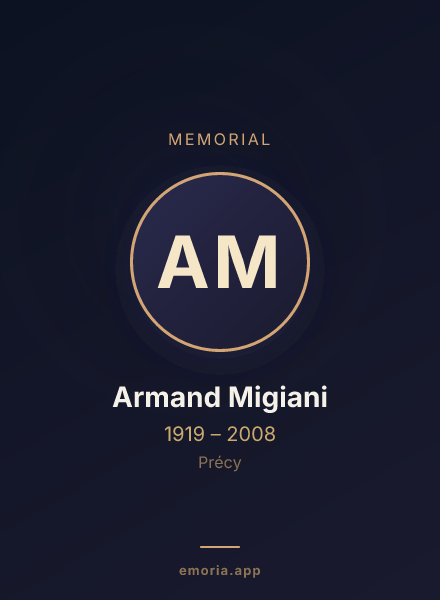 Memorial portrait of Armand Migiani