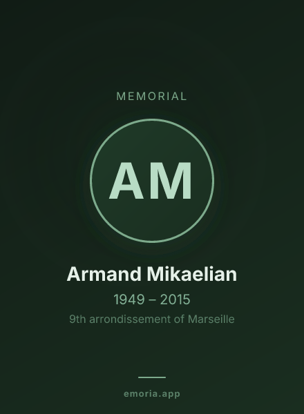 Memorial portrait of Armand Mikaelian