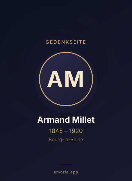 Gedenkportrait von Armand Millet