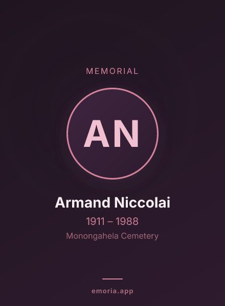 Memorial portrait of Armand Niccolai