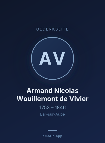 Gedenkportrait von Armand Nicolas Wouillemont de Vivier