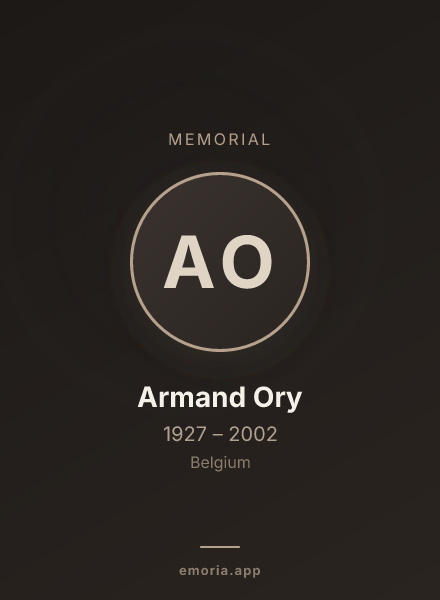 Memorial portrait of Armand Ory