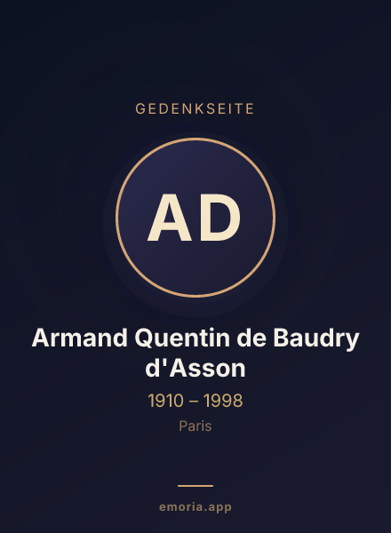 Gedenkportrait von Armand Quentin de Baudry d'Asson