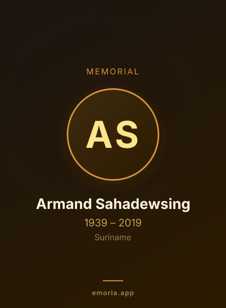 Memorial portrait of Armand Sahadewsing
