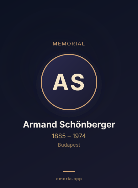 Memorial portrait of Armand Schönberger
