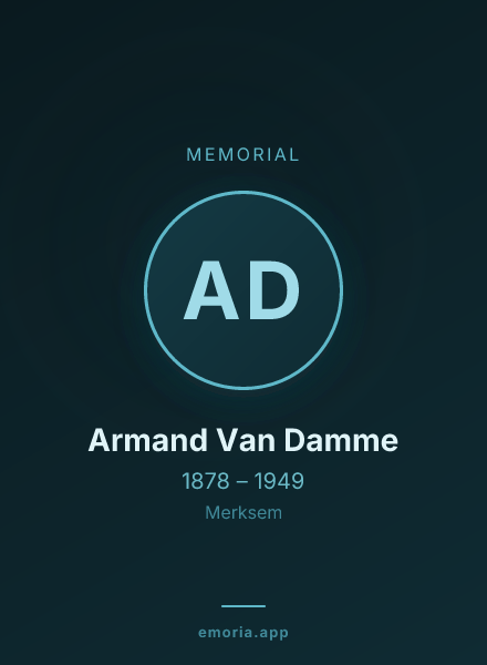 Memorial portrait of Armand Van Damme