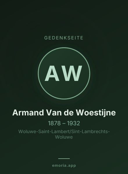 Gedenkportrait von Armand Van de Woestijne