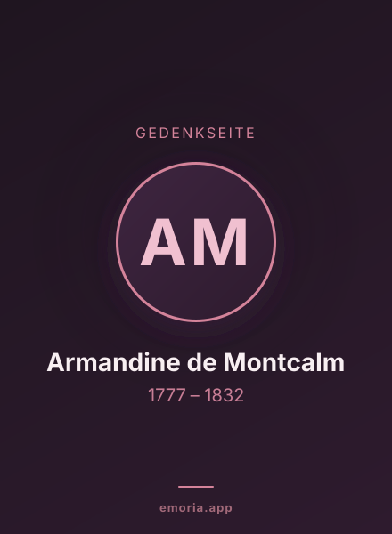 Gedenkportrait von Armandine de Montcalm
