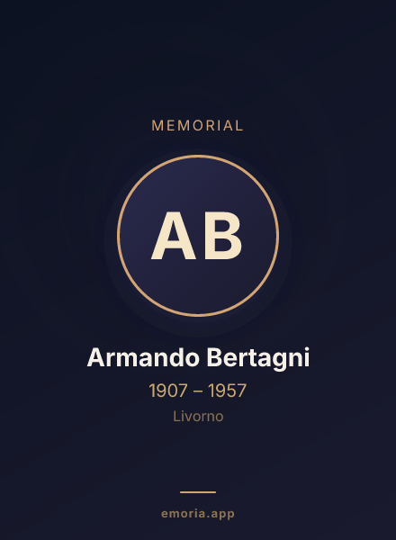 Memorial portrait of Armando Bertagni