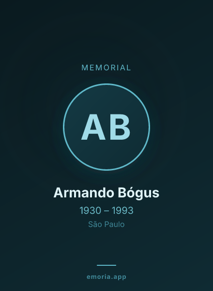 Memorial portrait of Armando Bógus