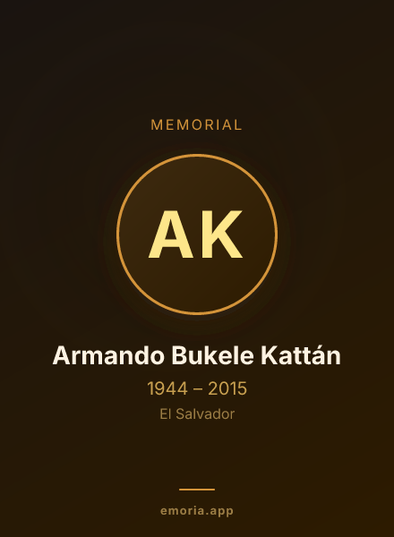 Memorial portrait of Armando Bukele Kattán