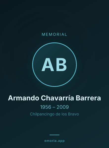 Memorial portrait of Armando Chavarría Barrera