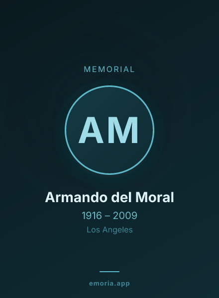Memorial portrait of Armando del Moral