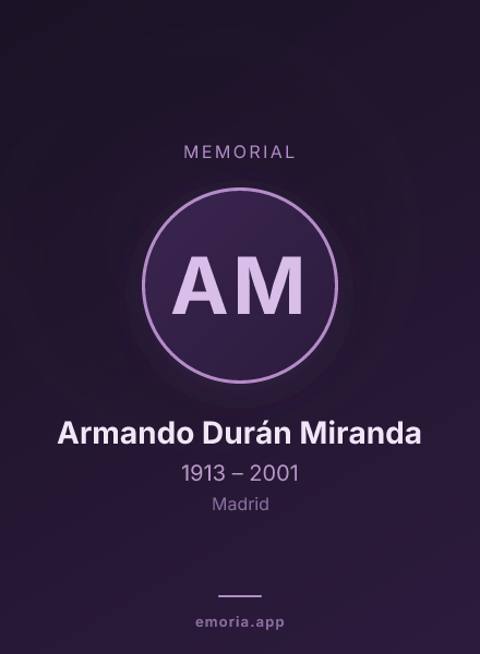 Memorial portrait of Armando Durán Miranda