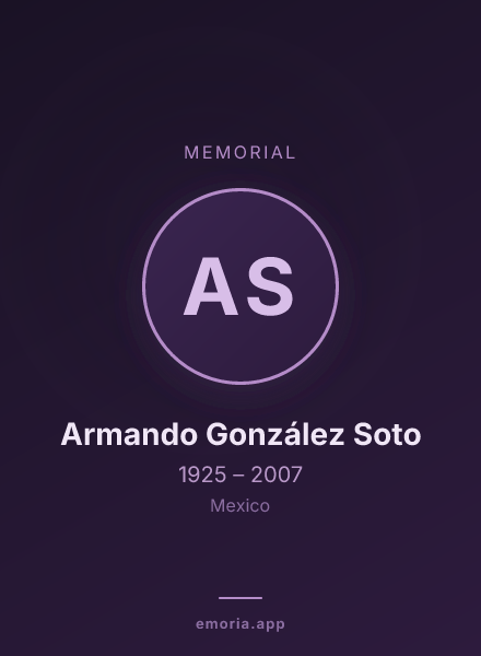 Memorial portrait of Armando González Soto