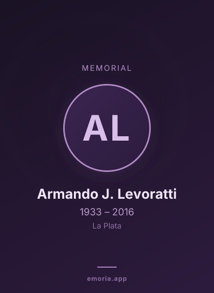 Memorial portrait of Armando J. Levoratti