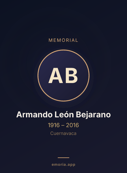 Memorial portrait of Armando León Bejarano