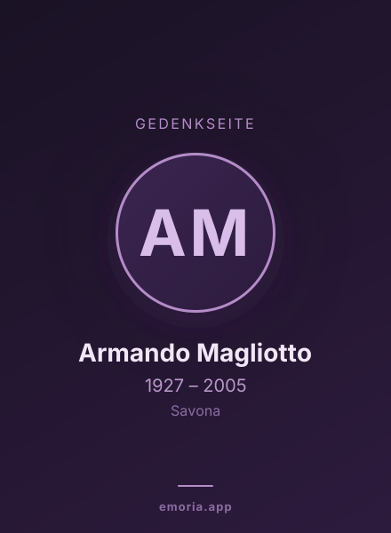Gedenkportrait von Armando Magliotto