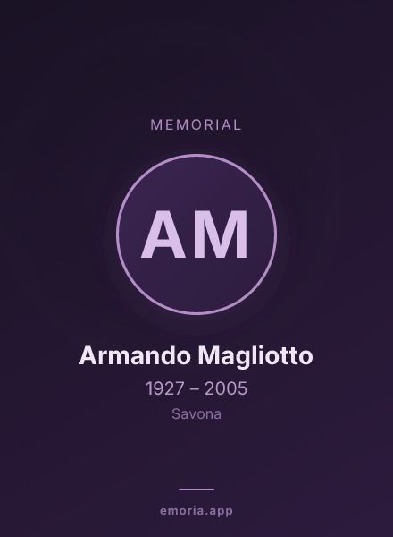 Memorial portrait of Armando Magliotto
