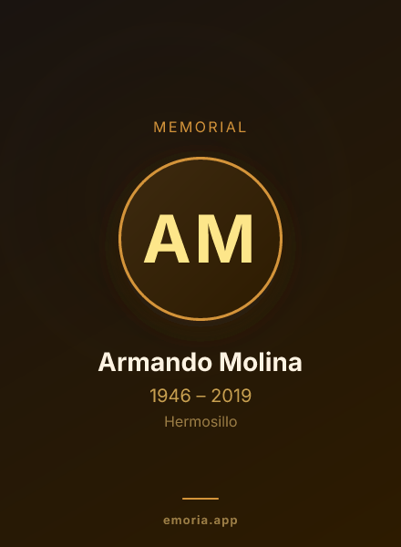 Memorial portrait of Armando Molina