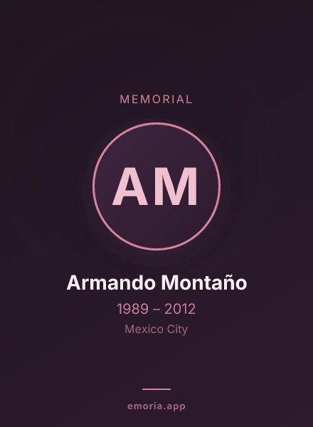 Memorial portrait of Armando Montaño