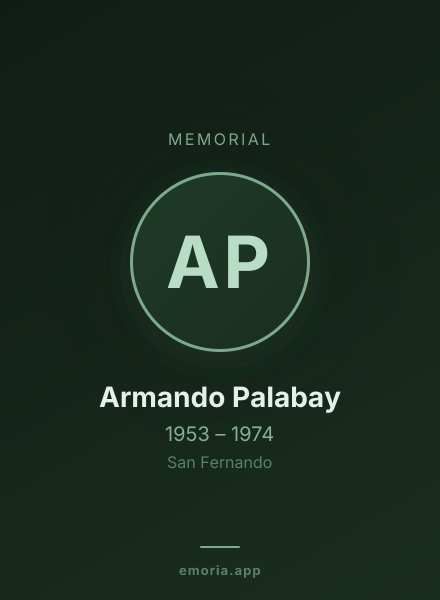 Memorial portrait of Armando Palabay
