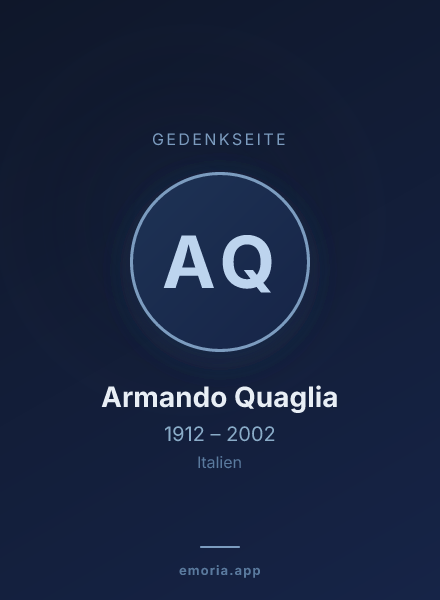 Gedenkportrait von Armando Quaglia