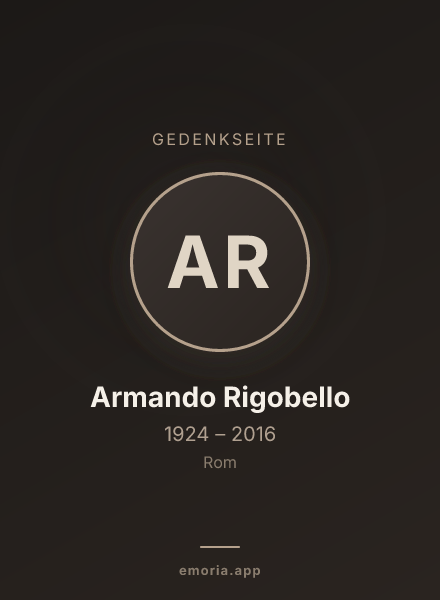 Gedenkportrait von Armando Rigobello