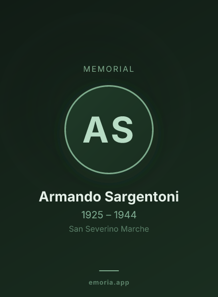 Memorial portrait of Armando Sargentoni