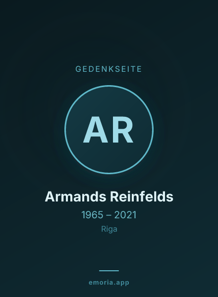 Gedenkportrait von Armands Reinfelds