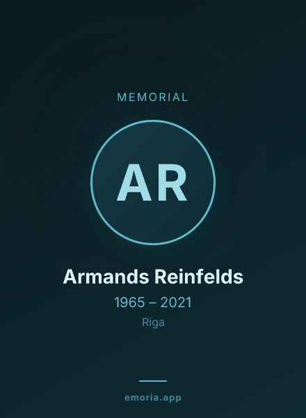 Memorial portrait of Armands Reinfelds