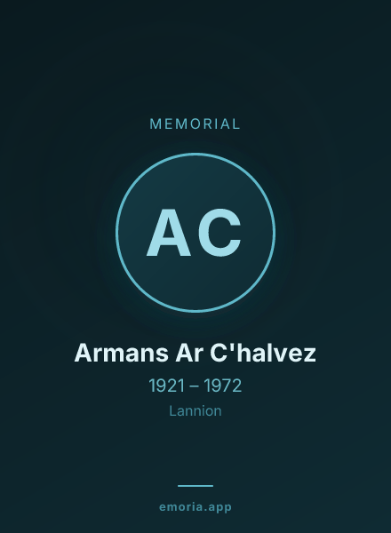 Memorial portrait of Armans Ar C'halvez