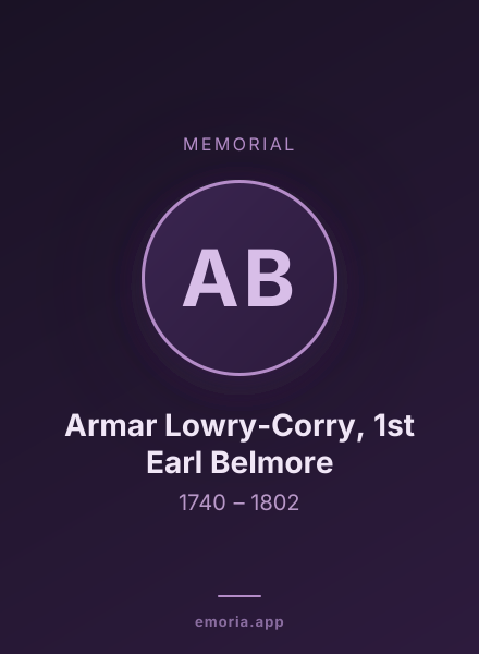 Memorial portrait of Armar Lowry-Corry, 1st Earl Belmore