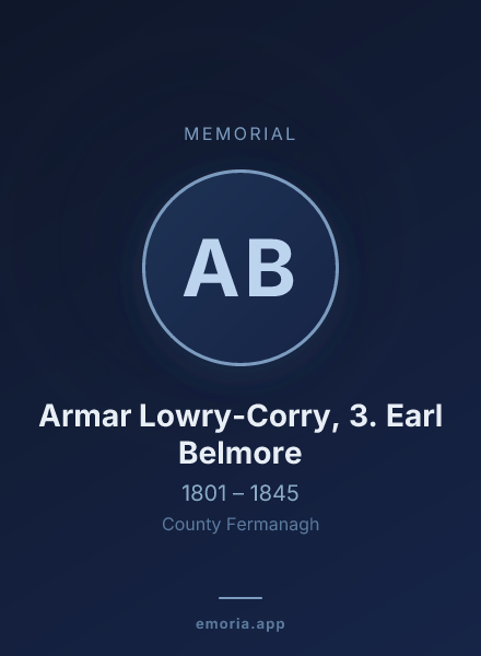 Memorial portrait of Armar Lowry-Corry, 3. Earl Belmore