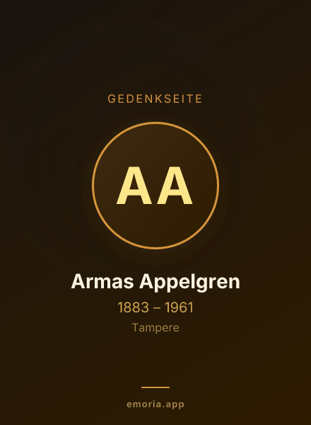Gedenkportrait von Armas Appelgren