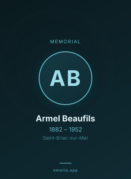 Memorial portrait of Armel Beaufils