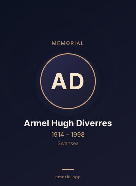 Memorial portrait of Armel Hugh Diverres