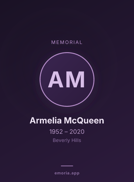 Memorial portrait of Armelia McQueen