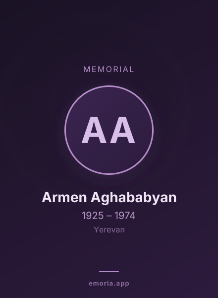 Memorial portrait of Armen Aghababyan