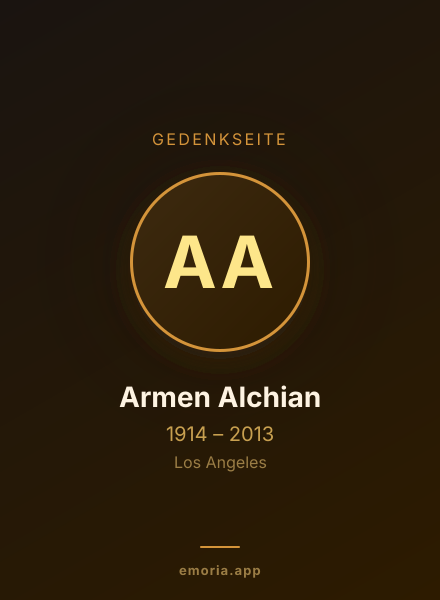 Gedenkportrait von Armen Alchian