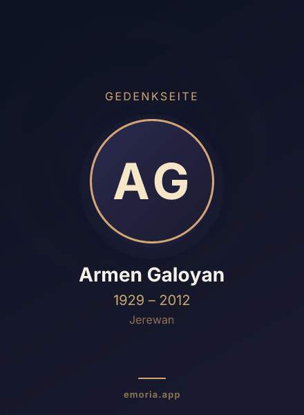 Gedenkportrait von Armen Galoyan