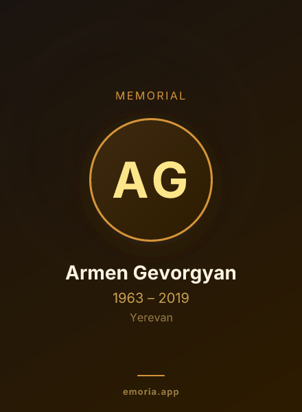 Memorial portrait of Armen Gevorgyan